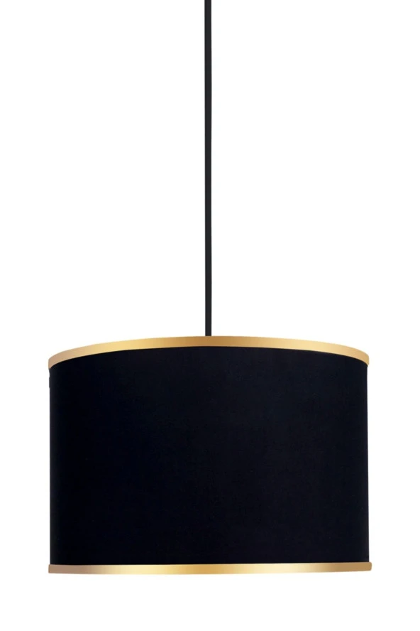 Minimal Viscose 40x40x21 Siyah Elektrik Kablolu Kumaş Avize - 3