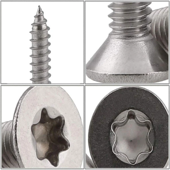 Buldex Vida 7.5x100 mm 50 ADET Sivri Uçlu Dübelsiz Beton Vidası Tork Duvar Vidası Buldeks - 4
