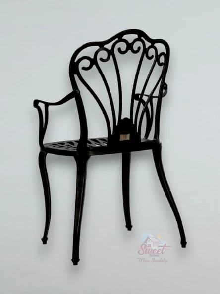 Ferforje Görünümlü Plastik İstanbul Tek Sandalye, Bahçe, Balkon Ve Dış Mekanda Kullanılabilir Sandalye - 9