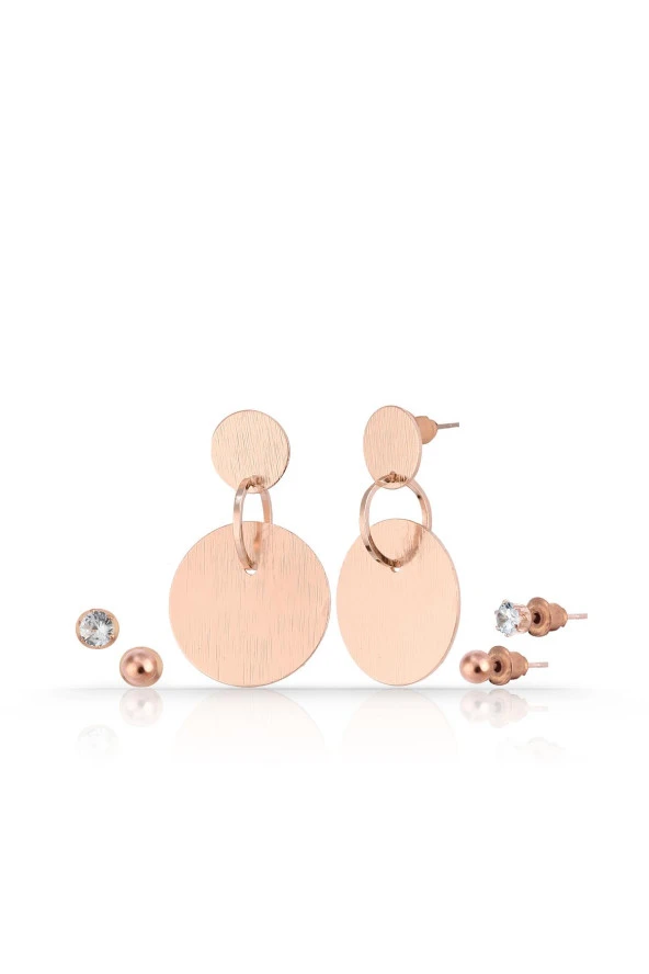 Duke Nickle Rose Halka Detaylı Küpe RDPK5024 ürün görseli 1