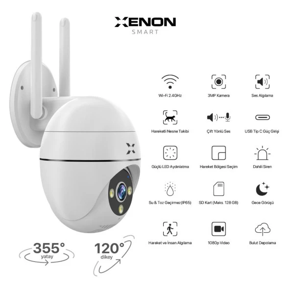 Xenon Smart Akıllı Dış Ortam Kamerası 1080p Smart Outdoor Camera