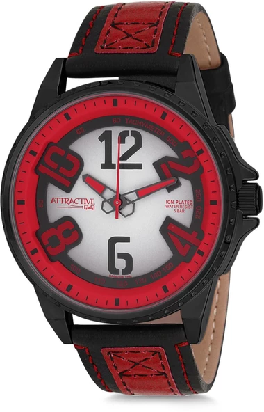 Q&Q Erkek Deri Kol Saati DA66  Kırmızı ürün görseli 1