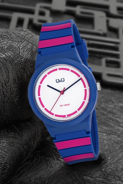 Q&Q Unisex Silikon Kol Saati PVR94  Lacivert Rose