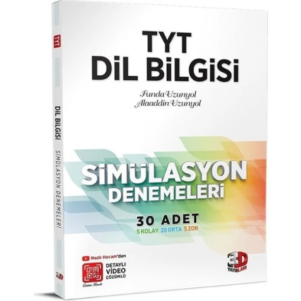 3D Yayınları TYT Dil Bilgisi Simülasyon Denemeleri Detaylı Video Çözümlü