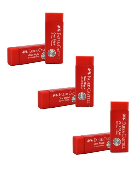 Faber Castell Büyük Kırmızı Okul Silgisi 6 lı - 2