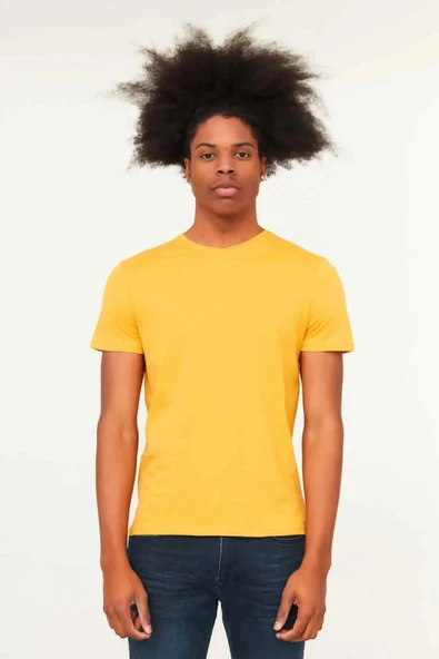 Cazador B.Yaka  K.Kol Basic Erkek T-şhirt 4618 Hardal ürün görseli 1