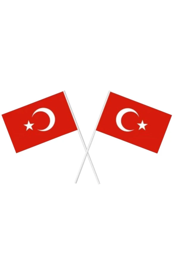 Büyük Boy Çıtalı Bayrak Türk Bayraklı Çıtalı Bayrak - 10 Adet - 2