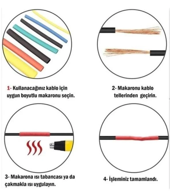 Pratik 164 Parça Set Isıyla Daralan Makaron Kablo Koruyucu Kılıf - Resim 3