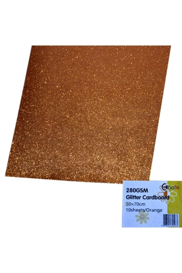 Bafix Simli Karton 50x70 CM Turuncu Simli Karton (10 Lu Paket)