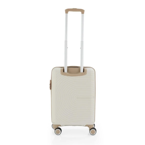 MÇS 3lü Set Kırılmaz Silikon Seyahat Valizi Bavulu V374 Kemik/Şampanya - Resim 10