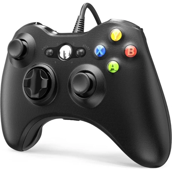 Cosmostech PLAY X PC , XBOX 360 Uyumlu Kablolu Wired Oyun Kolu Gamepad Controller Siyah - Resim 2