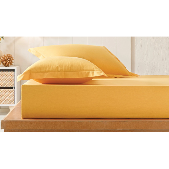 PUFFY NATURALİS RNF YIKAMALI LASTİKLİ ÇARŞAF 160X200X35 SAFRAN