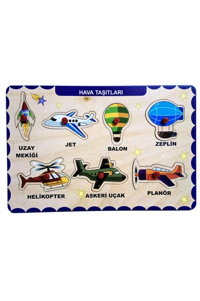 Ahşap Tutmalı Bul Tak Yapboz Hava Taşıtları