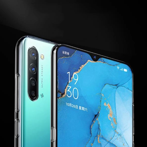 Oppo Reno 3 Ultra İnce Esnek Şeffaf Süper Silikon Kılıf - Resim 8