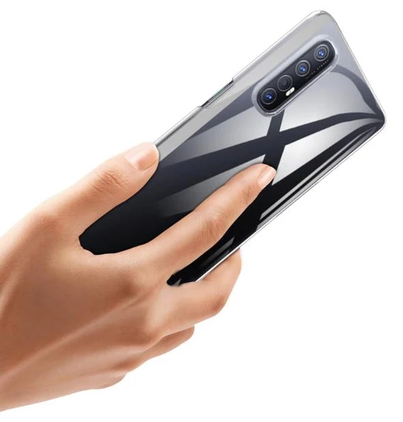 Oppo Reno 3 Ultra İnce Esnek Şeffaf Süper Silikon Kılıf - Resim 7