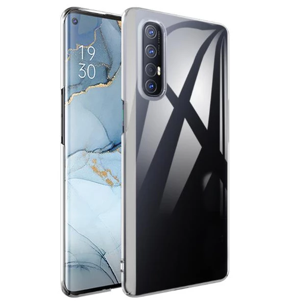 Oppo Reno 3 Ultra İnce Esnek Şeffaf Süper Silikon Kılıf - Resim 2