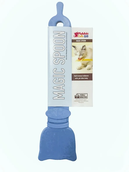 MATATABİ CATS Magic Spoon Kedi köpek Krema Ödül Maması Yedirme Kaşığı Mavi (KOLAY KAŞIK) ürün görseli 1