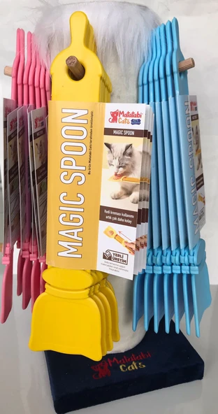 MATATABİ CATS Magic Spoon Kedi köpek Krema Ödül Maması Yedirme Kaşığı Mavi (KOLAY KAŞIK) - 2