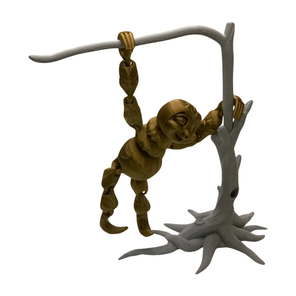 3D Hareketli Oyuncak Tembel Hayvan (Sloth) Ağaç Dekoru Dahil - Altın Kahve - 7