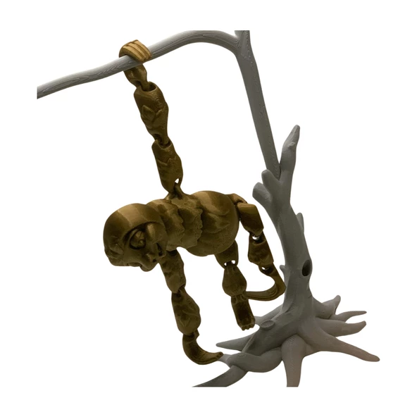 3D Hareketli Oyuncak Tembel Hayvan (Sloth) Ağaç Dekoru Dahil - Altın Kahve - 4
