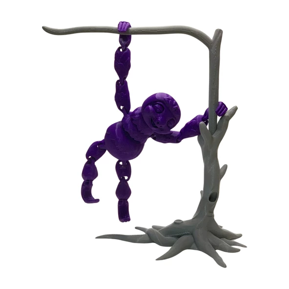 3D Hareketli Oyuncak Tembel Hayvan (Sloth) Ağaç Dekoru Dahil - Mor - Resim 2