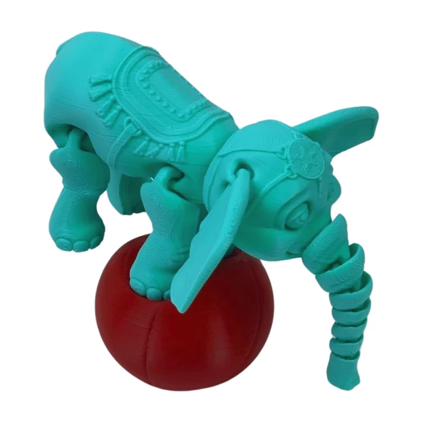 3D Hareketli Oyuncak Sirk Fili Denge Topu Dahil - Turkuaz - 3