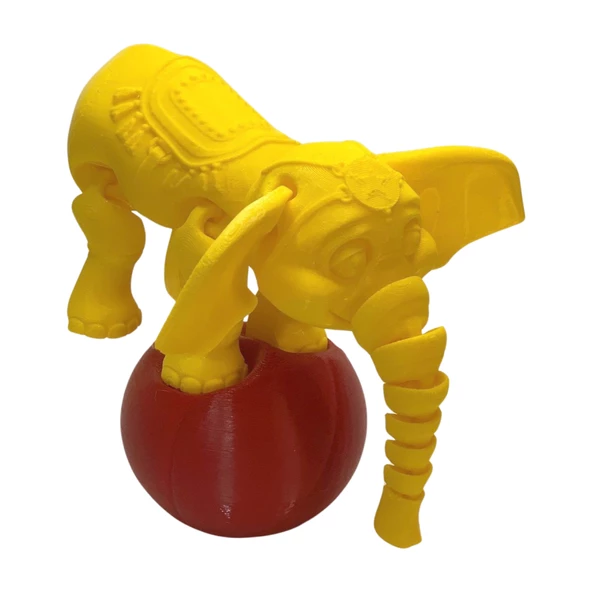 3D Hareketli Oyuncak Sirk Fili Denge Topu Dahil - Sarı - Resim 3