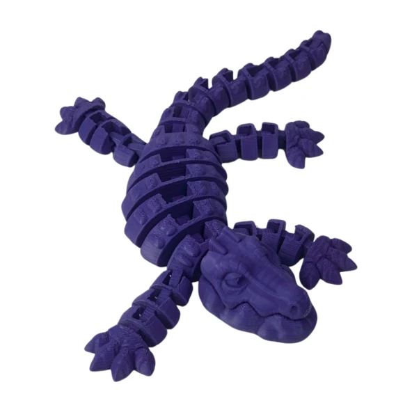 3D Hareketli Timsah Figürlü Oyuncak & Masa Dekoru - Mor - Resim 6