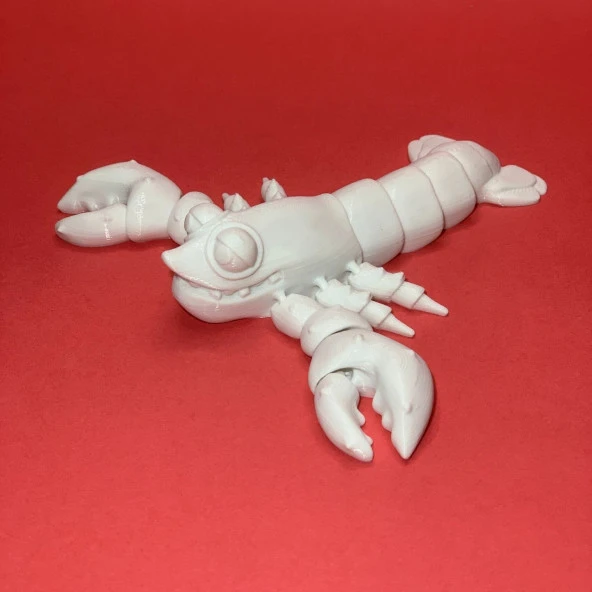 3D Hareketli Istakoz Figürlü Oyuncak - Beyaz - Resim 4