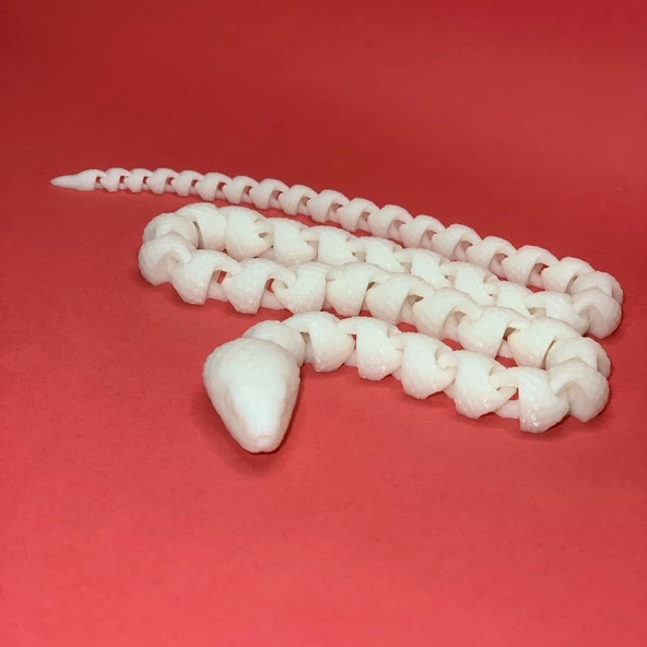 3D Hareketli Yılan Figürlü Oyuncak - Beyaz - Resim 7