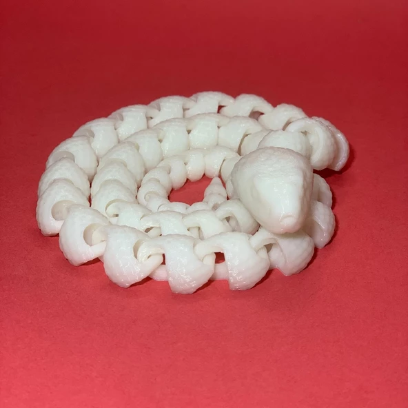 3D Hareketli Yılan Figürlü Oyuncak - Beyaz - Resim 6