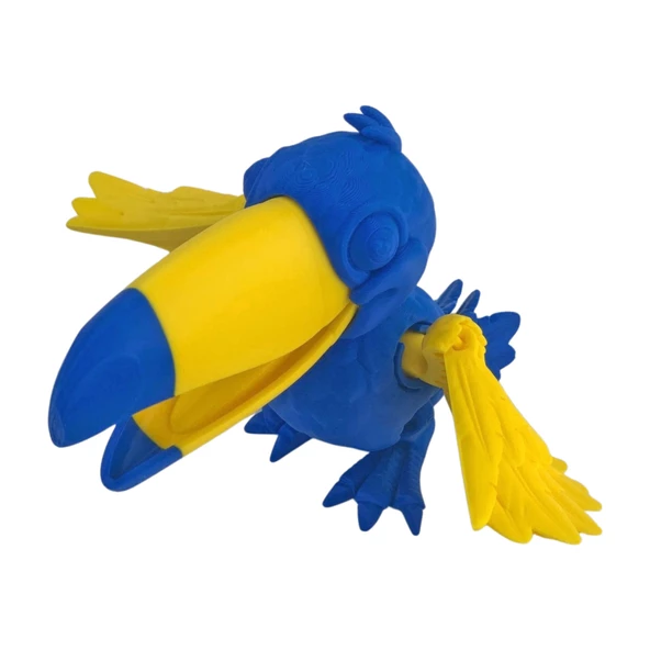 3D Hareketli Tukan Kuşu Figürlü Oyuncak - Sarı Lacivert - 6