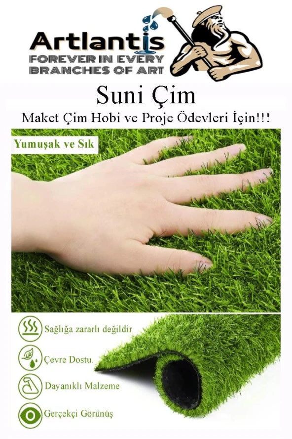 Yapay Çim A4 20x30 cm 3 Adet A4 Boyutunda Maket Çim Dekorati Yapay Çim Halı Teraryum Suni Çim - 2