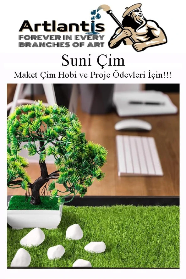 Yapay Çim A4 20x30 cm 3 Adet A4 Boyutunda Maket Çim Dekorati Yapay Çim Halı Teraryum Suni Çim - 3