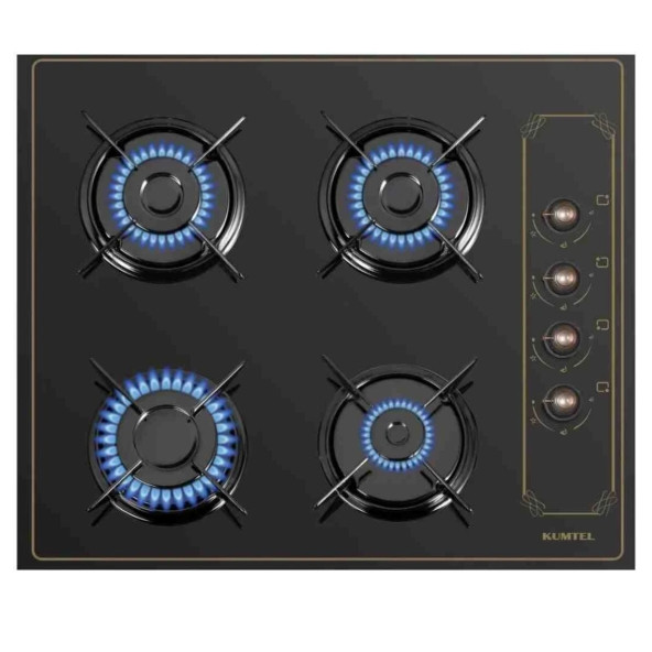 KUMTEL ANKASTRE RUSTİK SİYAH CAM LPG UYUMLU