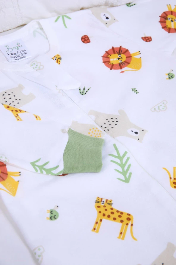 Begisa 2-8 Yaş 1 Tog Pazen Çocuk Uyku Tulumu Unisex Uzun Kollu Uyku Tulumu - 7