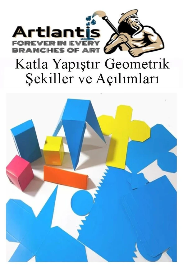 Katla Yapıştır Geometrik Şekiller ve Açılımları Seti 1 Paket Geometrik Cisimler Proje Tasarım Okul Sınıf Materyali - 4