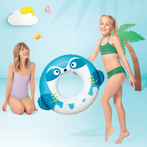 Intex Sevimli Tembel Hayvan Figürlü Çocuk Yüzme Simidi 76 cm (59266) - 4