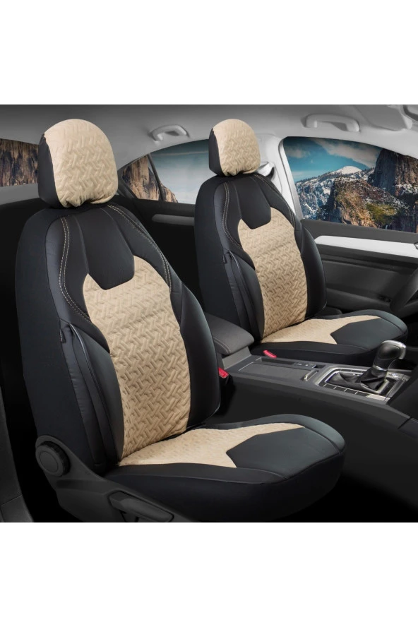 Startcar 
Bmw 3 SERİSİ 335 Deri Detaylı Süet Kumaş Ön Arka Set Oto Koltuk Kılıfı Siyah Bej Ltus sc