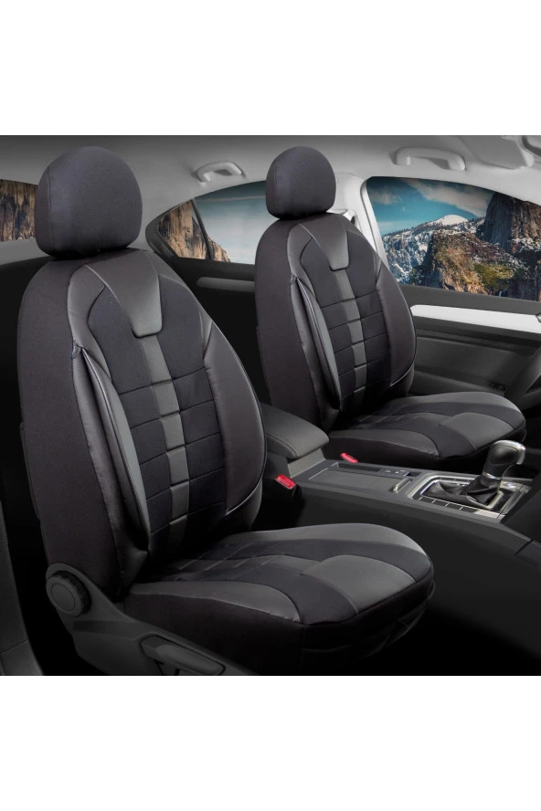 Startcar Bmw 3 SERİSİ 318 Deri Detaylı Oto Koltuk Kılıfı Ön Arka Set Vistas Siyah SC