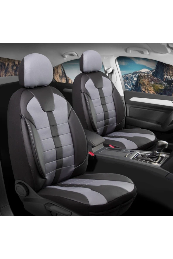 Startcar Jeep Cheroke Yeni Deri Detaylı Oto Koltuk Kılıfı Ön Arka Set Vistas Siyah Füme SC