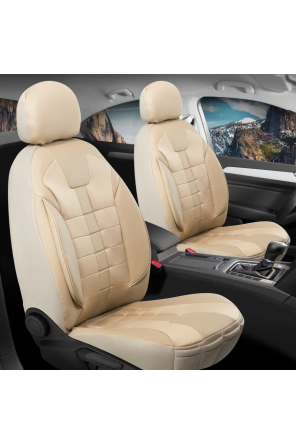 Startcar Mercedes ML Deri Detaylı Oto Koltuk Kılıfı Ön Arka Set Vistas Bej FS