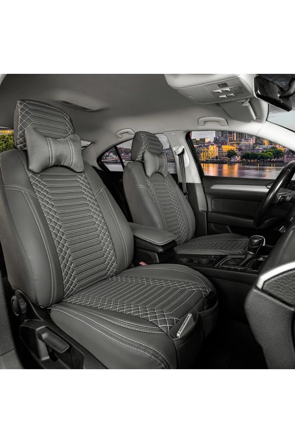 Startcar Kia Sportage Full Deri Oto Koltuk Kılıfı Ön Arka Set Füme SC