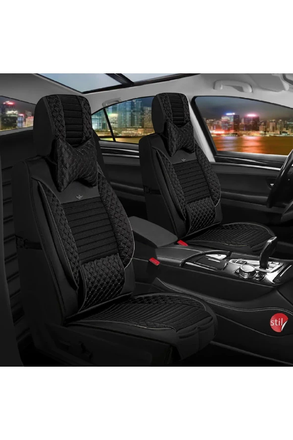 Startcar Mercedes CLC Deri Oto Koltuk Kılıfı Ön Arka Set Anka Siyah SC