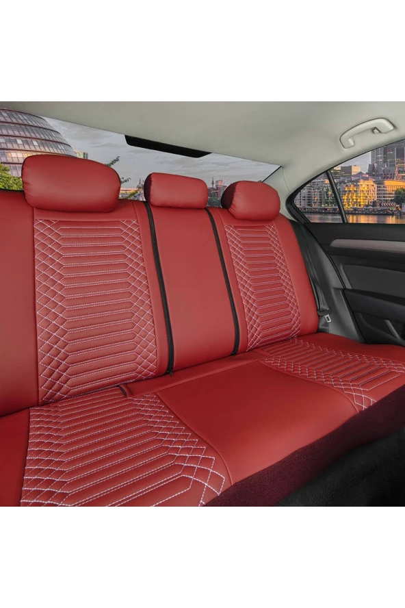 Startcar Honda Legend Full Deri Oto Koltuk Kılıfı Ön Arka Set Kırmızı SC