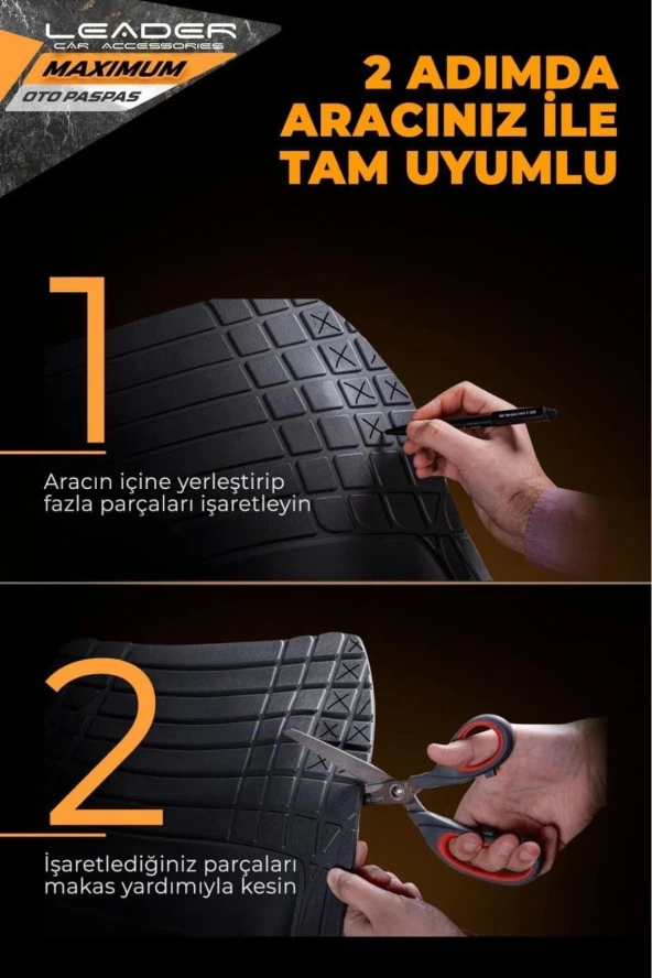 Startcar  Seat Ateca Uyumlu 4D Havuzlu Paspas Platinium Model Siyah SC