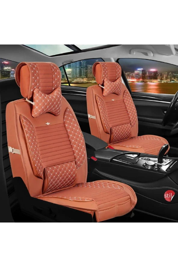 Startcar 
Alfa Romeo 147 Deri Oto Koltuk Kılıfı Ön Arka Set Anka Tarçın SC
