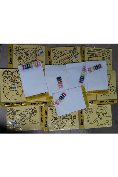 50 Adet Büyük Boy (A4) Kum Boyama Seti - 3