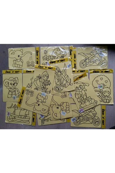 50 Adet Büyük Boy (A4) Kum Boyama Seti - 2
