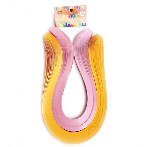 Hayal Quilling Telkari Kağıdı - Koyu Sarı ve Pembe Renk 200lü ürün görseli 1